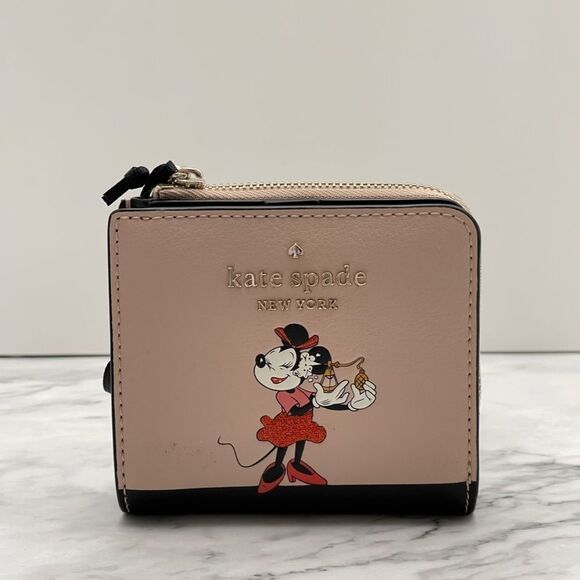 Kate Spade Minnie Mouse L Zip Bifold Wallet Disney Limited Edition New - Picture 1 of 8